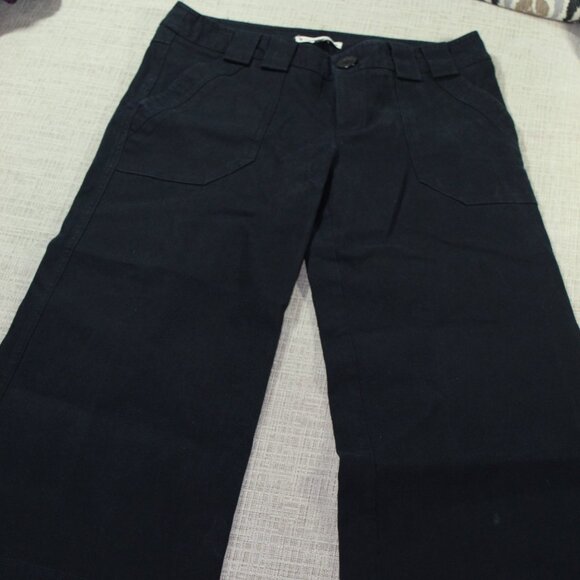 Nanette Lepore Size 6 Navy Blue Wide Leg Cropped Pants - Picture 1 of 6